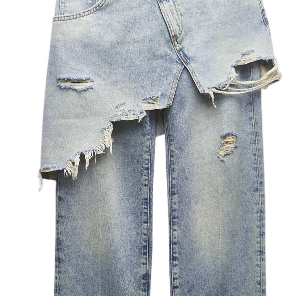 Distressed Blue Jeans